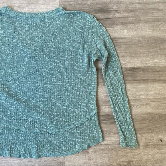 Free People Ocean Air Hacci Tunic Knit Sweater Top Seafoam Moss Small - Picture 14 of 14